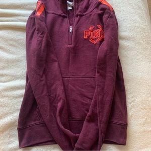 VS PINK Maroon Quarter Zip Hoodie